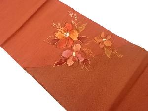 手織り紬桜模様織出し名古屋帯